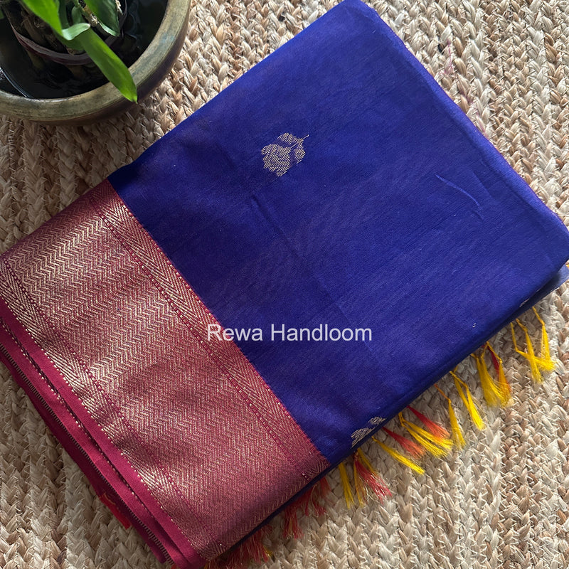 Maheshwari Blue Lotus Shaded Butta Saree SLB018