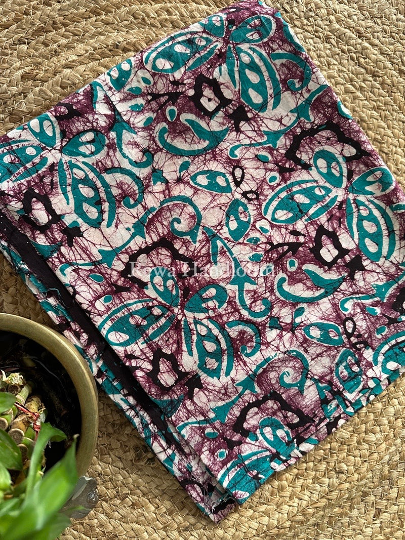 Dark Coffee Brown Batik Print Cotton Suit BS012