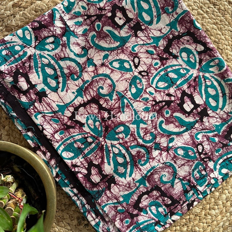 Dark Coffee Brown Batik Print Cotton Suit BS012