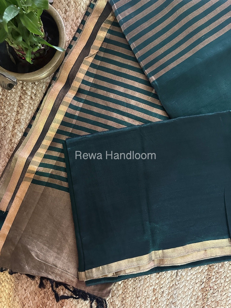 Exclusive Maheshwari Green Four Paddle Weaving Saree FPS04
