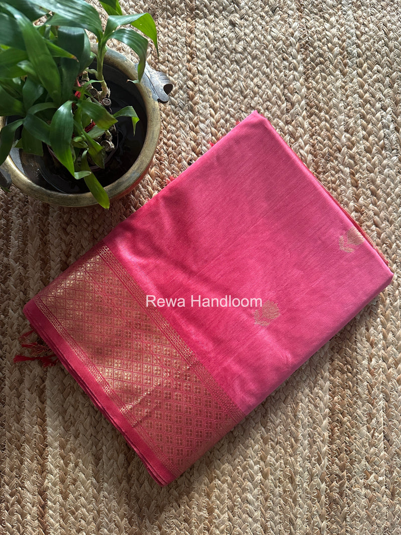 Maheshwari Pink Lotus Butta Saree LLBS044