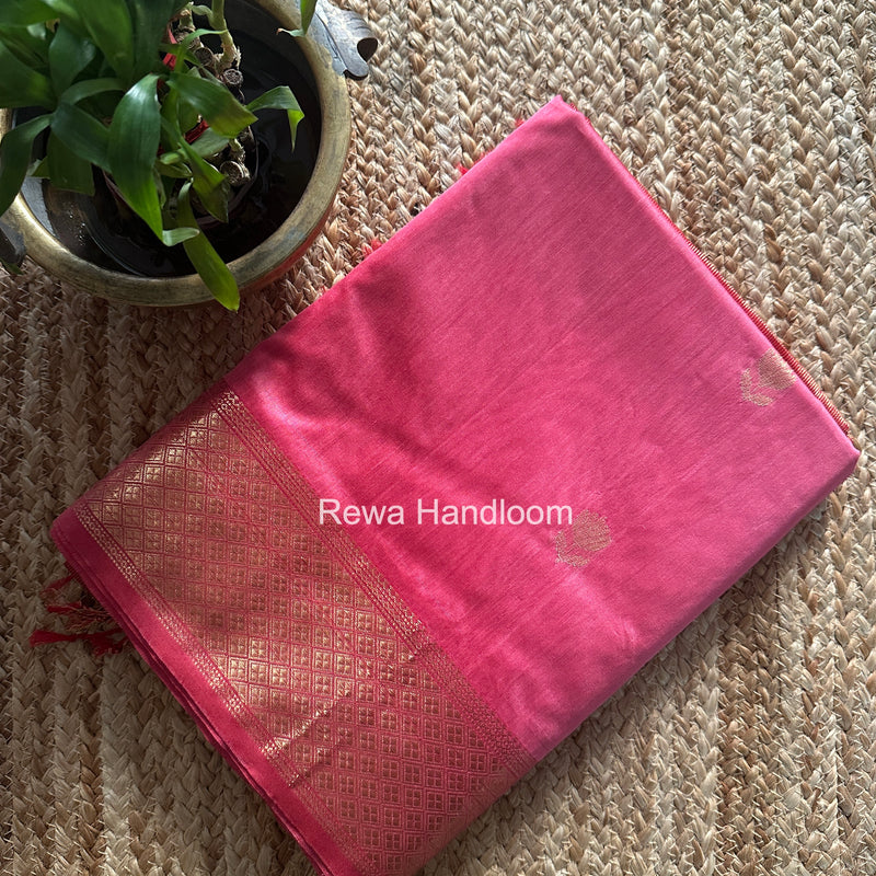 Maheshwari Pink Lotus Butta Saree LLBS044