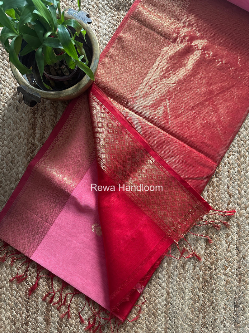 Maheshwari Pink Lotus Butta Saree LLBS044