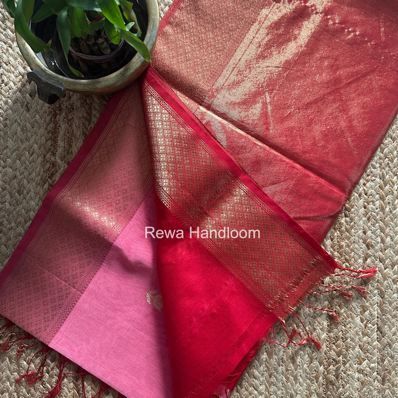 Maheshwari Pink Lotus Butta Saree LLBS044