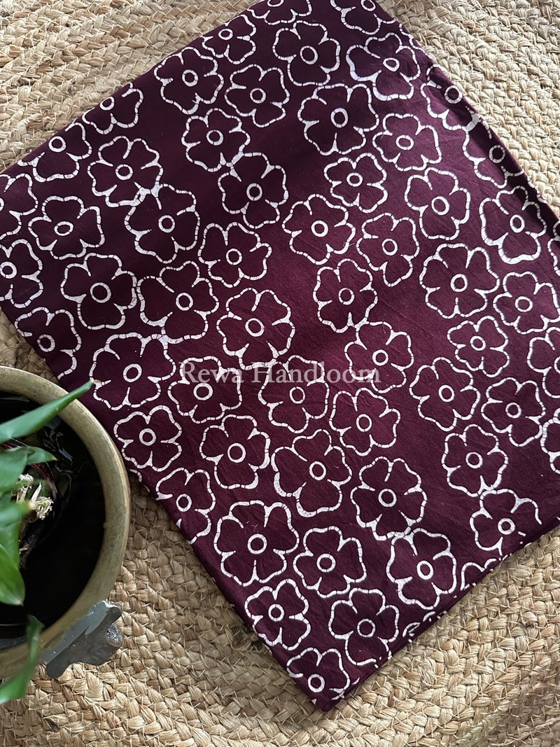 Dark Coffee Brown Batik Print Cotton Suit BS019