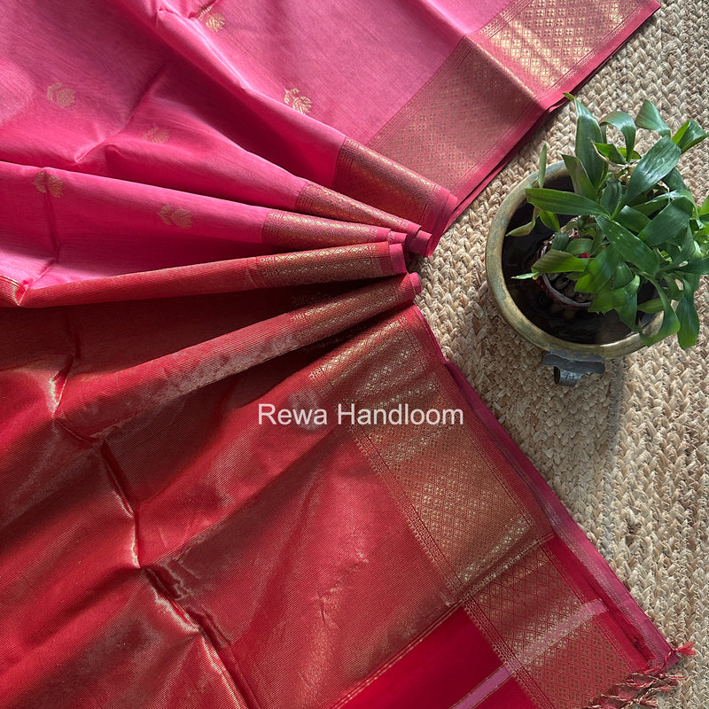 Maheshwari Pink Lotus Butta Saree LLBS044