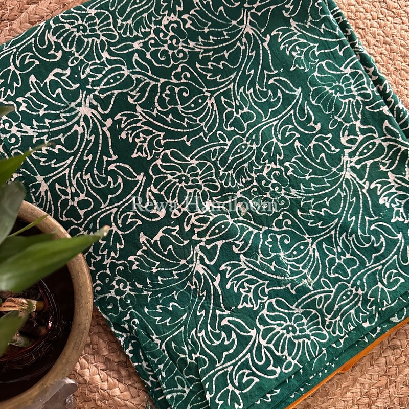Green Batik Print Cotton Suit BS013