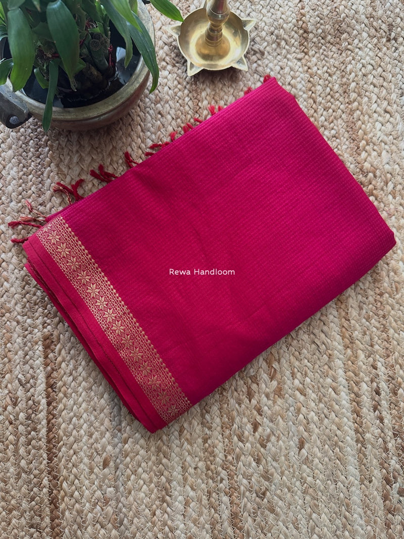Maheshwari Rani Pink Garbha Reshami Silk Saree GS288