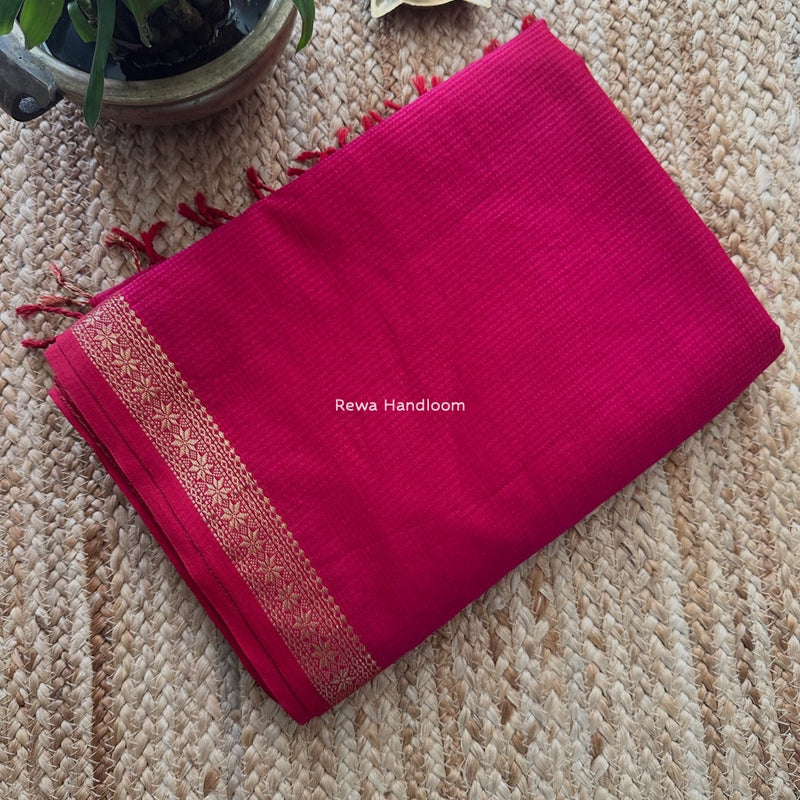 Maheshwari Rani Pink Garbha Reshami Silk Saree GS288