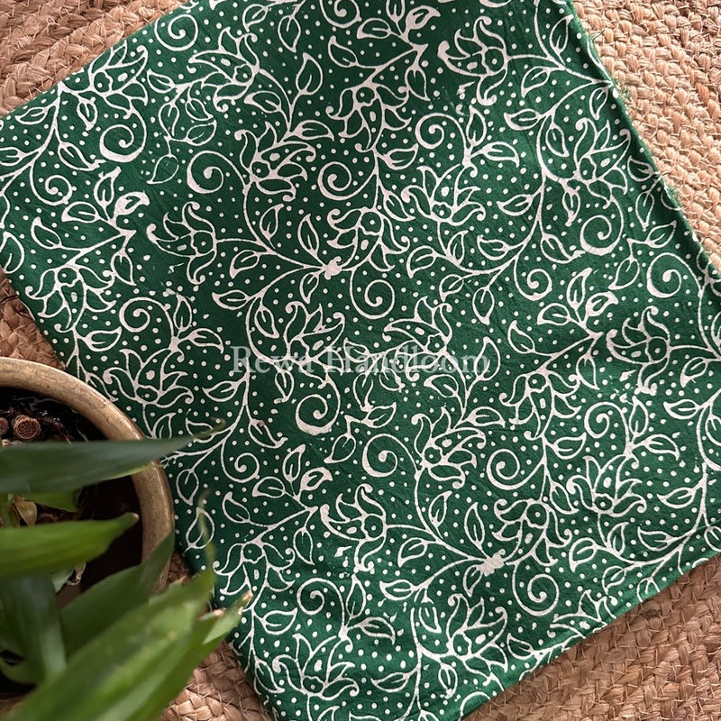 Green-Coffee Brown Batik Print Cotton Suit BS015