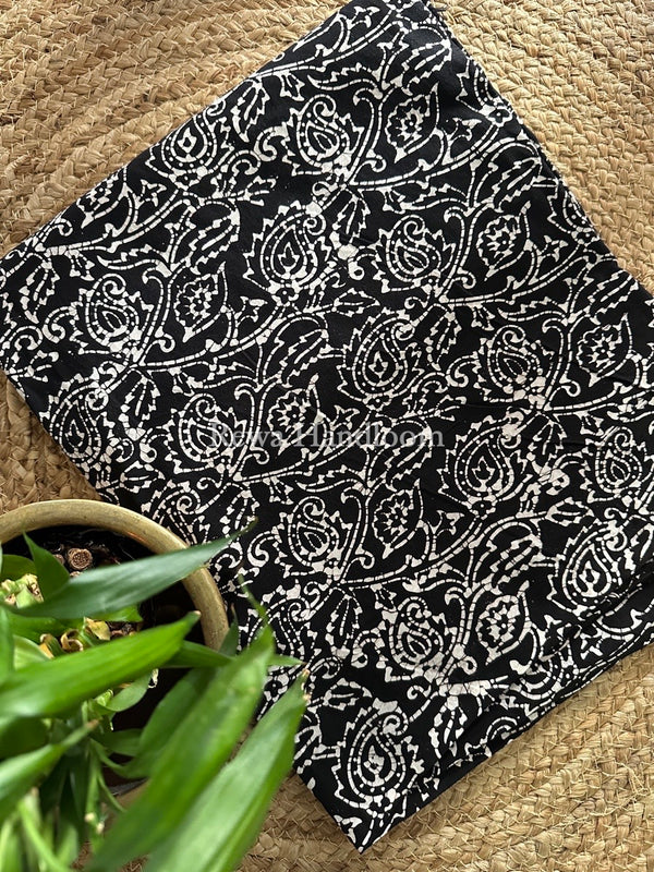 Black Batik Print Cotton Suit BS017