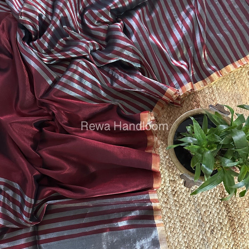 Exclusive Maheshwari Maroon Four Paddle Weaving Saree FPS07