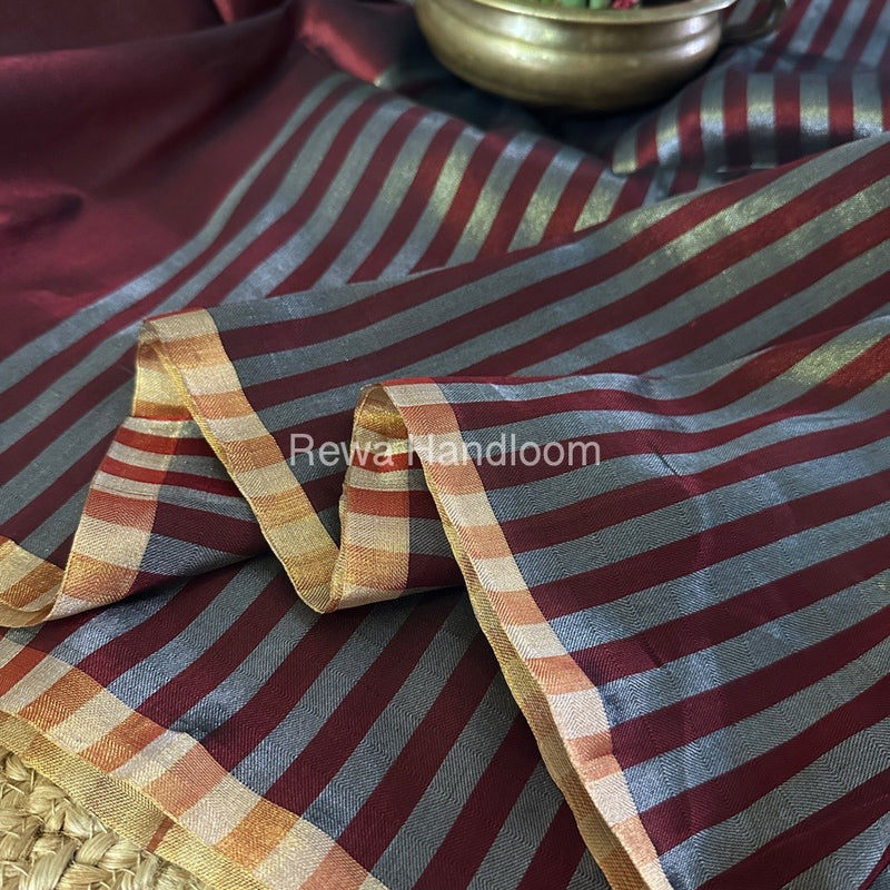 Exclusive Maheshwari Maroon Four Paddle Weaving Saree FPS07