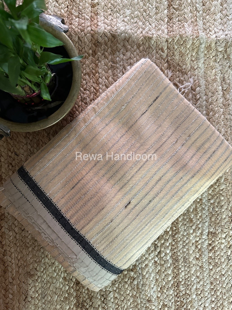 Maheshwari Beige Gichha Thread Lining Saree GTLS016