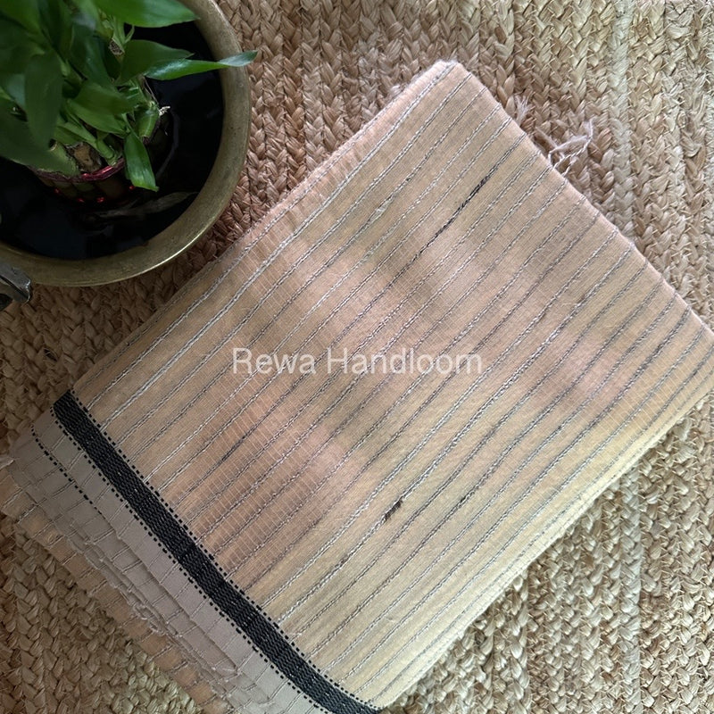 Maheshwari Beige Gichha Thread Lining Saree GTLS016