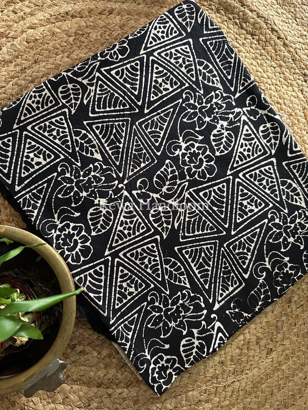 Black Batik Print Cotton Suit BS04