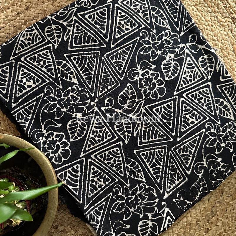 Black Batik Print Cotton Suit BS04