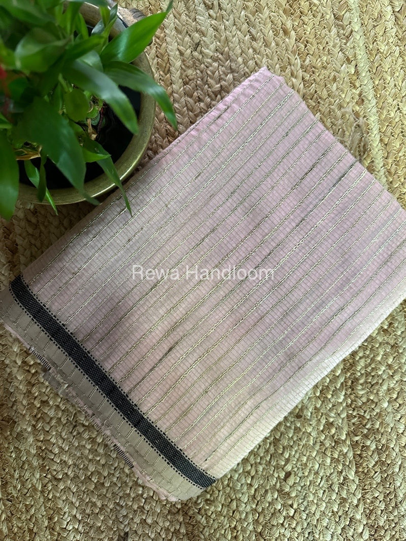 Maheshwari Baby Pink Gichha Thread Lining Saree GTLS018