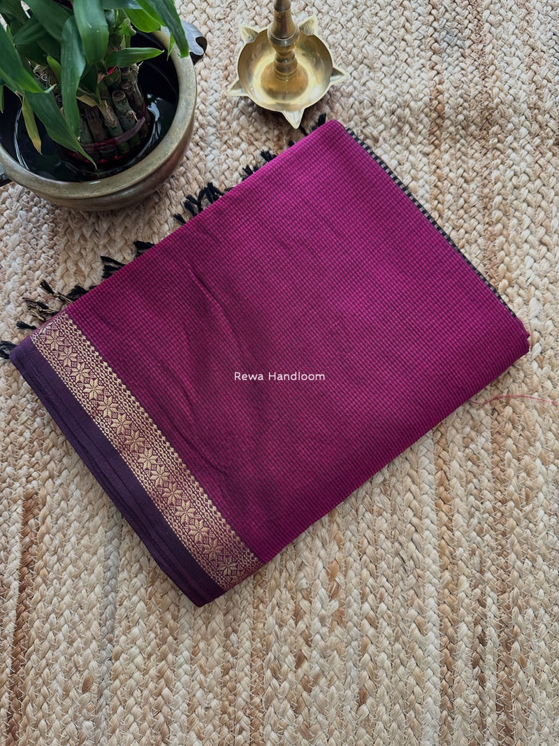Maheshwari Magenta Garbha Reshami Silk Saree GS289
