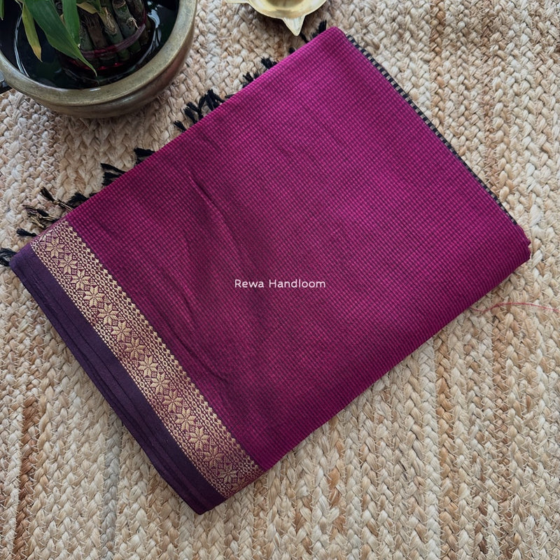 Maheshwari Magenta Garbha Reshami Silk Saree GS289