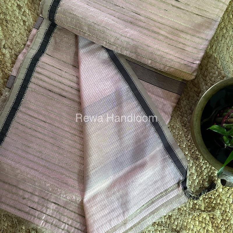 Maheshwari Baby Pink Gichha Thread Lining Saree GTLS018