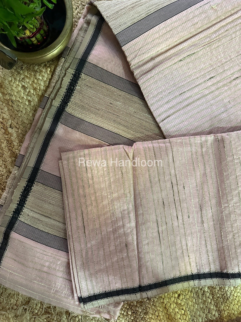 Maheshwari Baby Pink Gichha Thread Lining Saree GTLS018