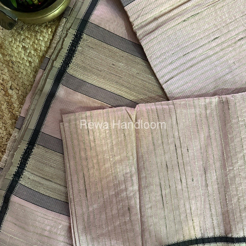 Maheshwari Baby Pink Gichha Thread Lining Saree GTLS018