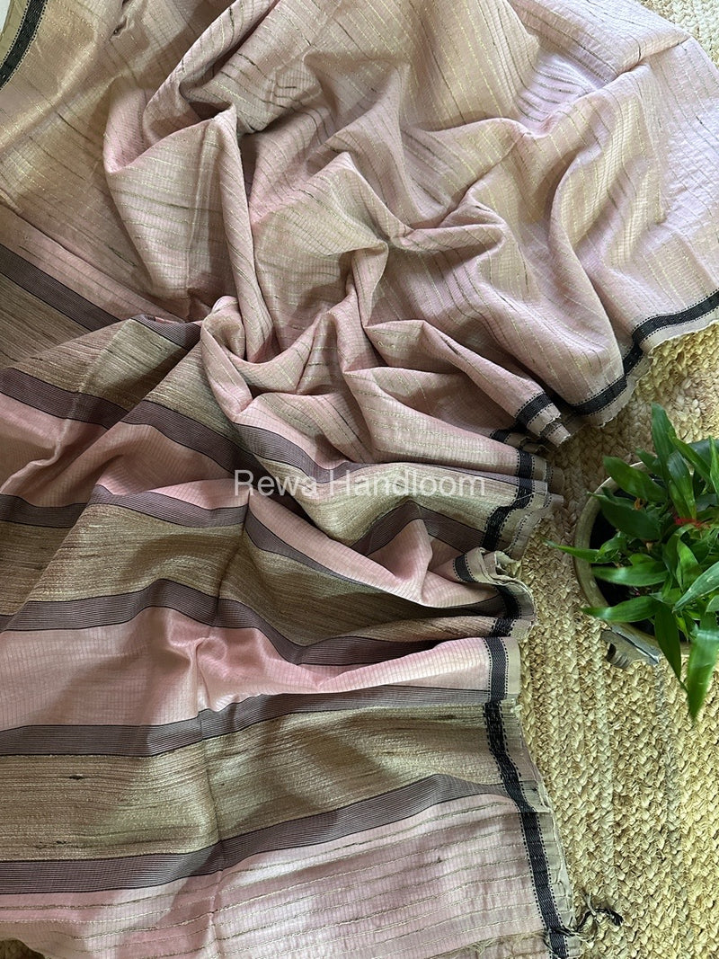 Maheshwari Baby Pink Gichha Thread Lining Saree GTLS018