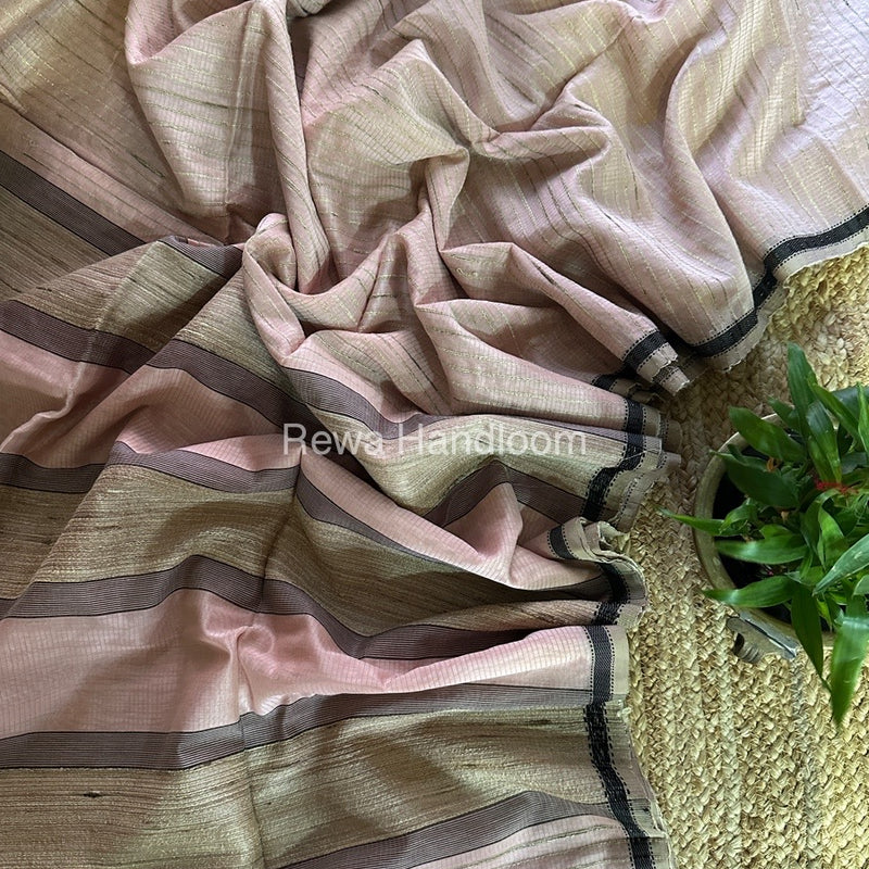 Maheshwari Baby Pink Gichha Thread Lining Saree GTLS018