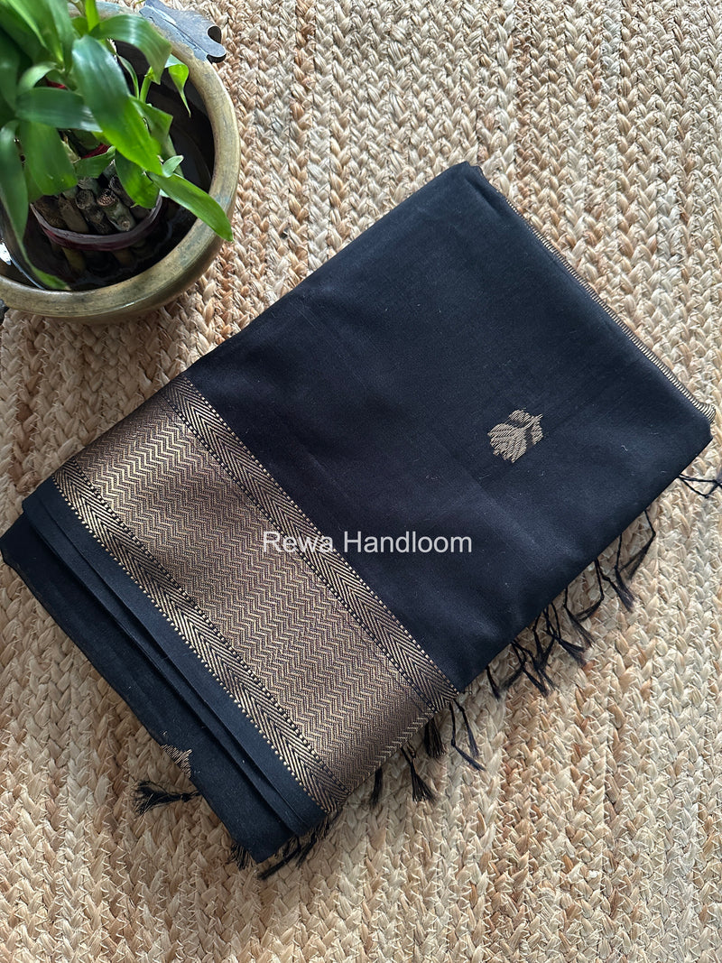 Maheshwari Black Lotus Butta Saree LLBS051