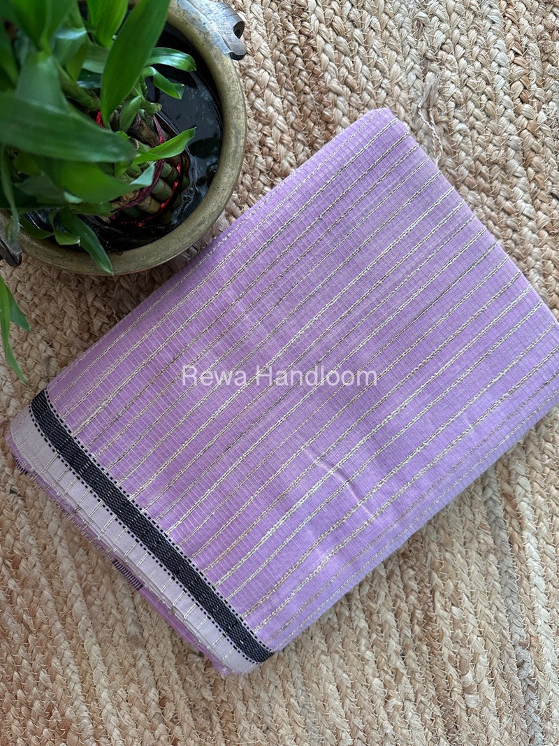 Maheshwari Light Purple Gichha Thread Lining Saree GTLS021