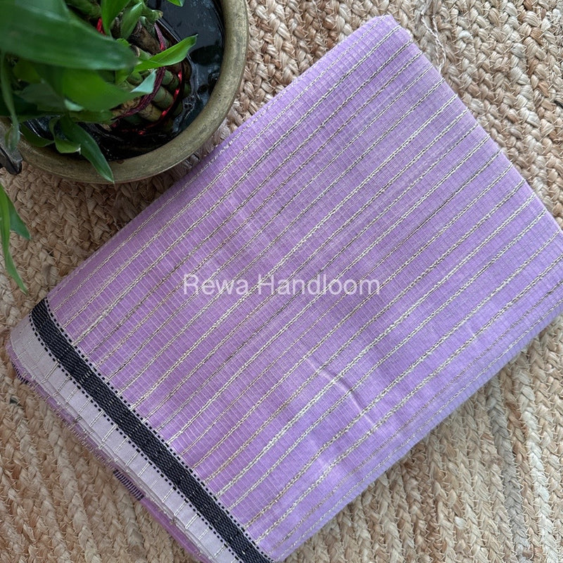 Maheshwari Light Purple Gichha Thread Lining Saree GTLS021