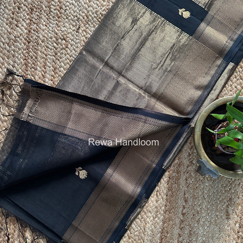 Maheshwari Black Lotus Butta Saree LLBS051