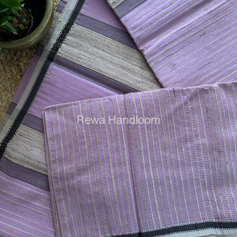 Maheshwari Light Purple Gichha Thread Lining Saree GTLS021