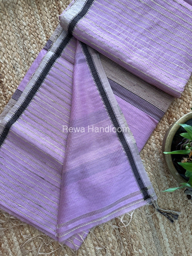 Maheshwari Light Purple Gichha Thread Lining Saree GTLS021