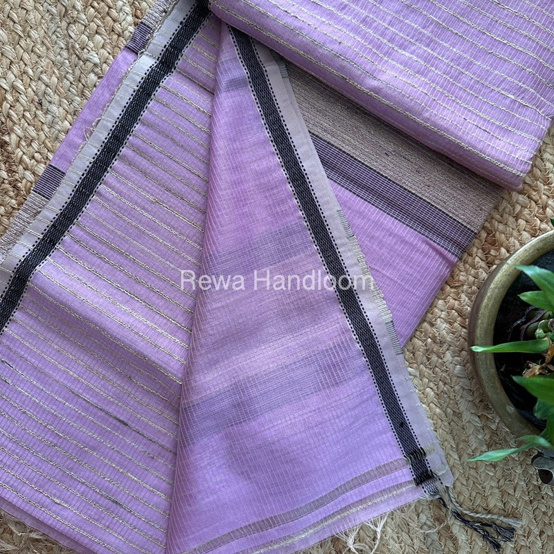 Maheshwari Light Purple Gichha Thread Lining Saree GTLS021