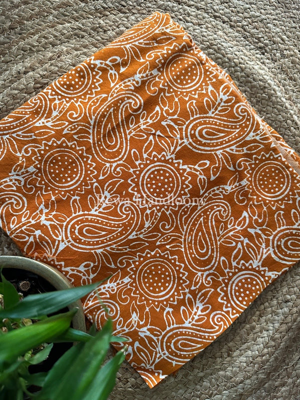 Mustard Yellow Batik Print Cotton Suit BS008