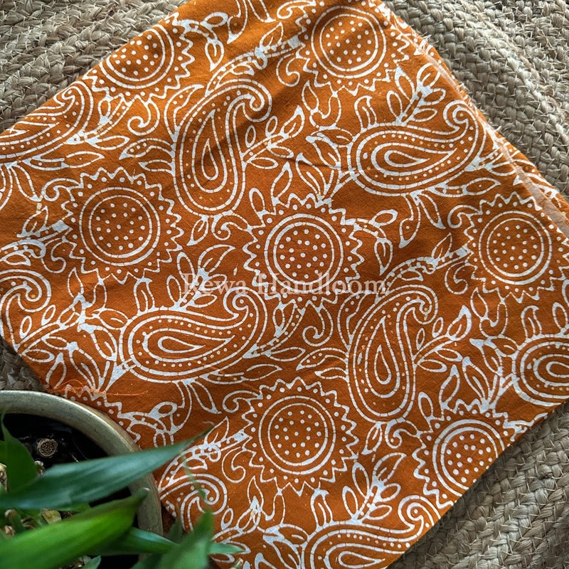 Mustard Yellow Batik Print Cotton Suit BS008