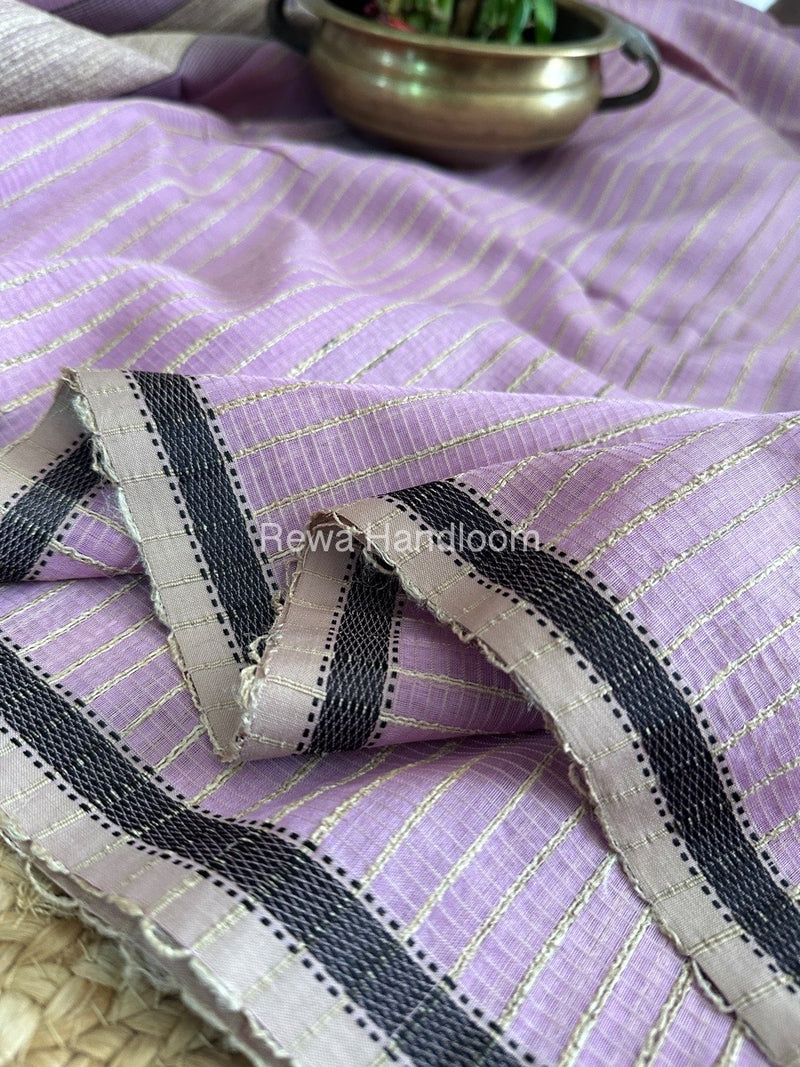 Maheshwari Light Purple Gichha Thread Lining Saree GTLS021