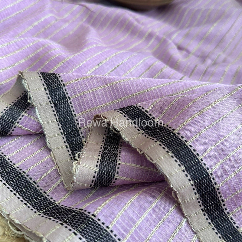 Maheshwari Light Purple Gichha Thread Lining Saree GTLS021