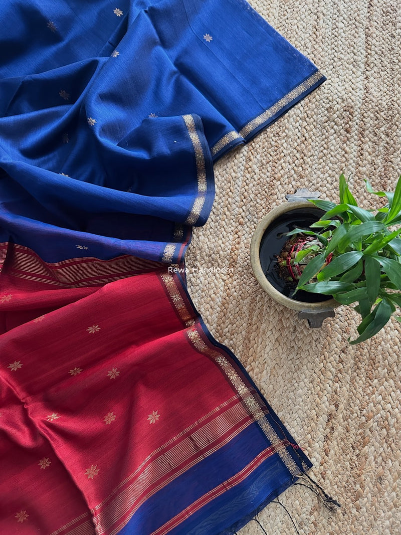 Blue Star Butti Maheshwari Saree SBS0066