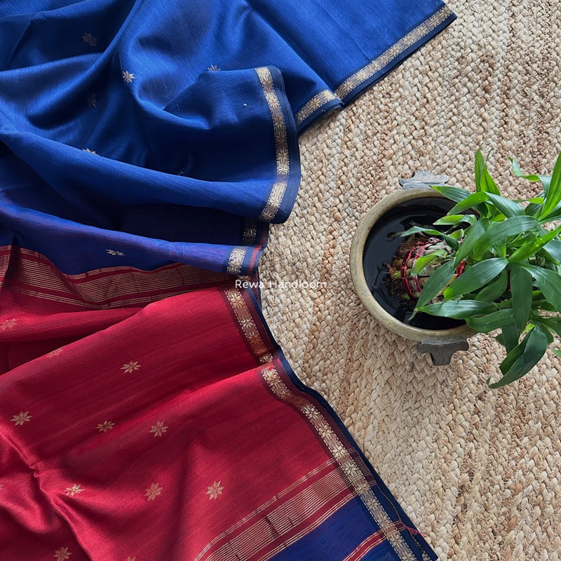 Blue Star Butti Maheshwari Saree SBS0066