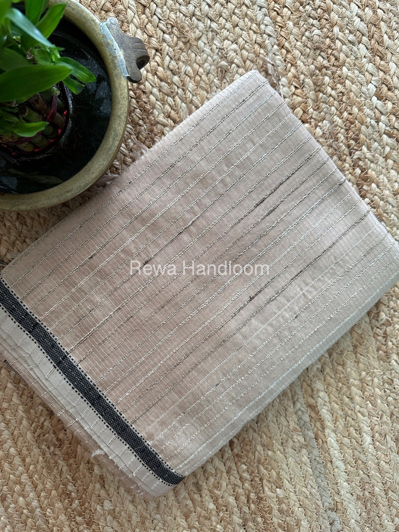 Maheshwari Beige Gichha Thread Lining Saree GTLS019