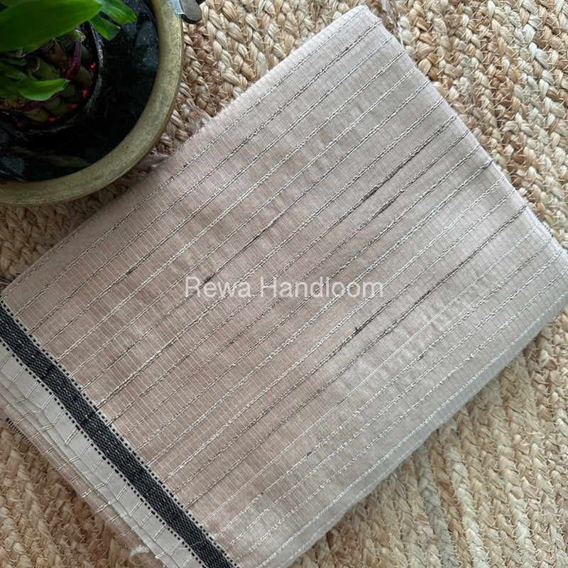 Maheshwari Beige Gichha Thread Lining Saree GTLS019