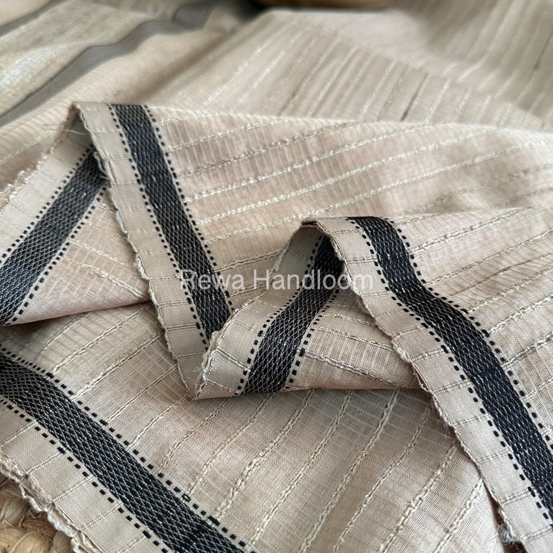 Maheshwari Beige Gichha Thread Lining Saree GTLS019