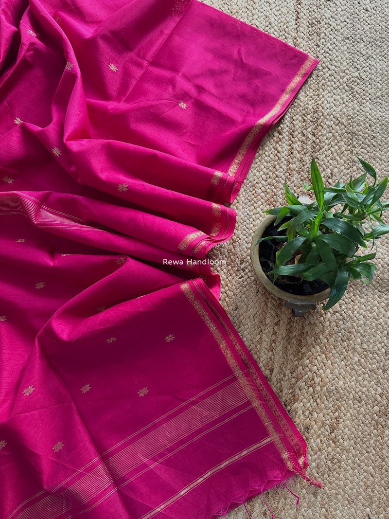 Rani Pink Star Butti Maheshwari Saree SBS0067