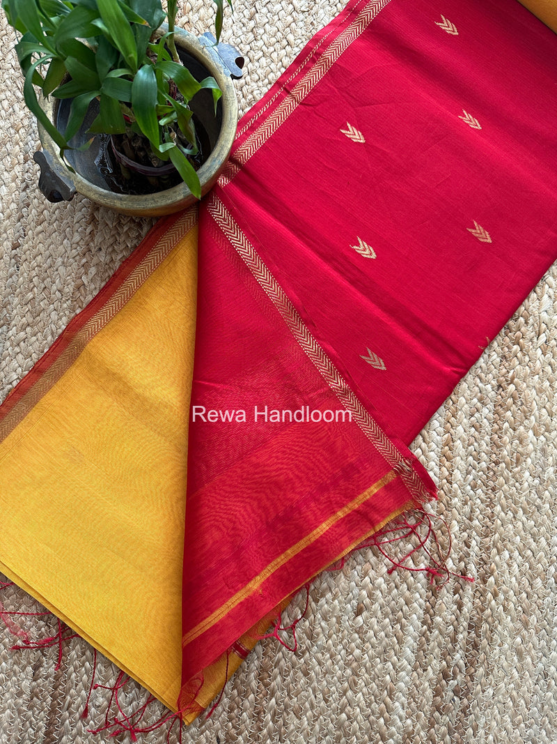 Yellow V Butti Maheshwari Saree VBS065