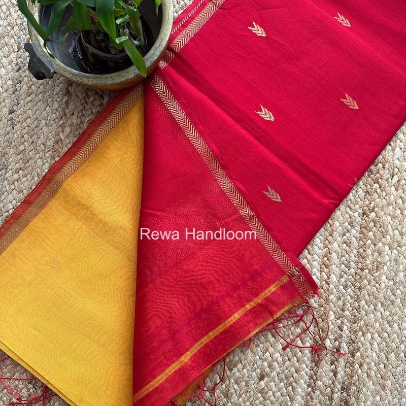 Yellow V Butti Maheshwari Saree VBS065