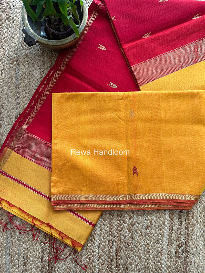 Yellow V Butti Maheshwari Saree VBS065