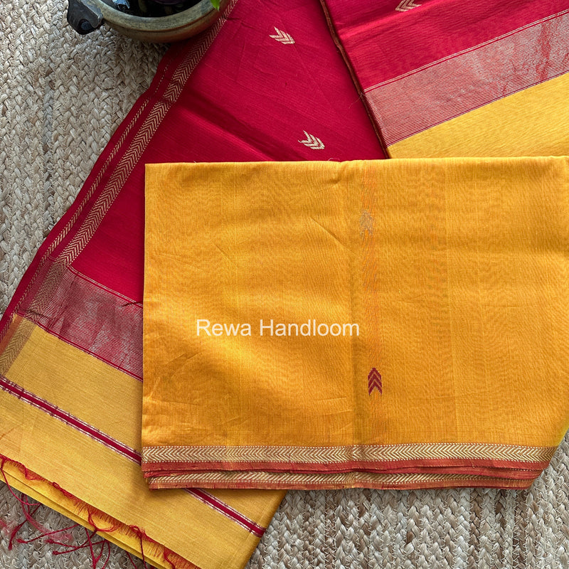 Yellow V Butti Maheshwari Saree VBS065